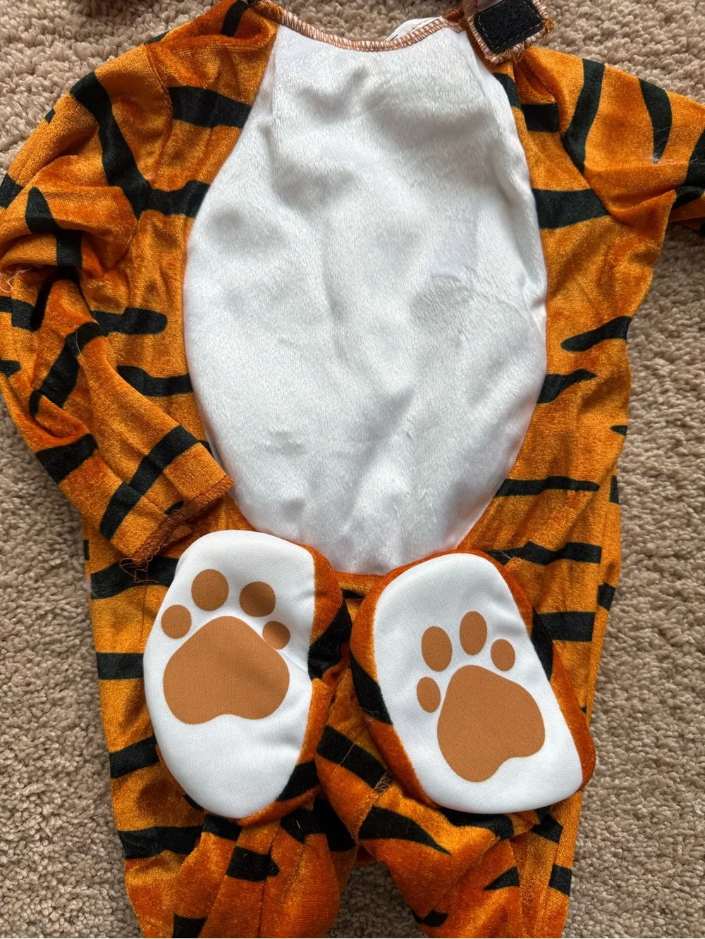 Kids Orange Tiger One-Piece Costume with Hat